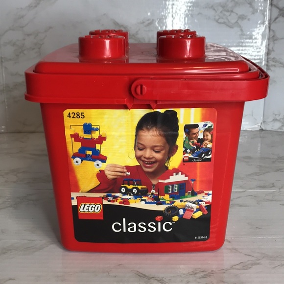 Lego Toys Vintage Lego 999 Classic 4285 Plastic Red Bucket Tote